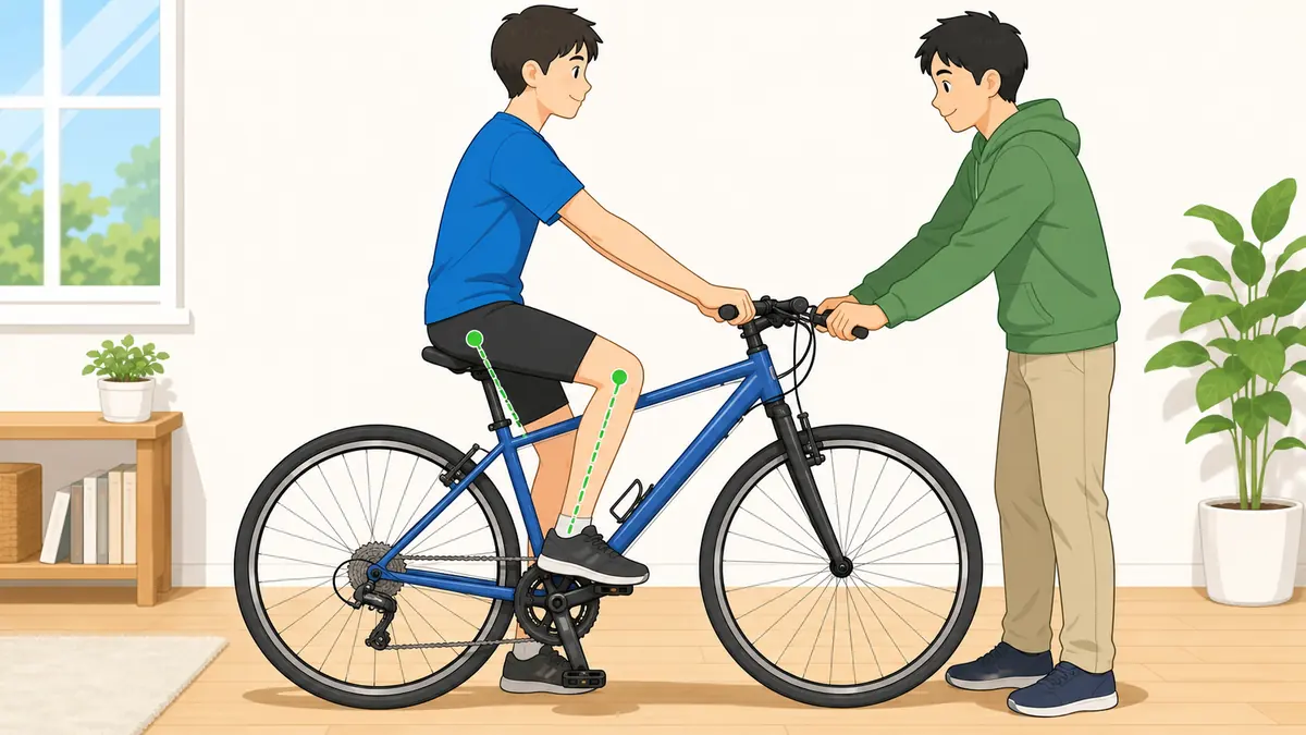 またがって膝の伸びと違和感を確認している状態