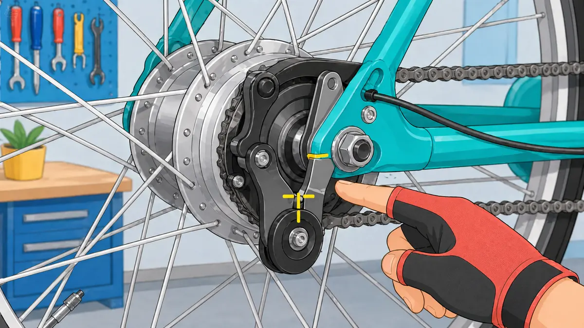 SHIMANO INTER-7の調整の手順3: カセットジョイントの目印を確認する