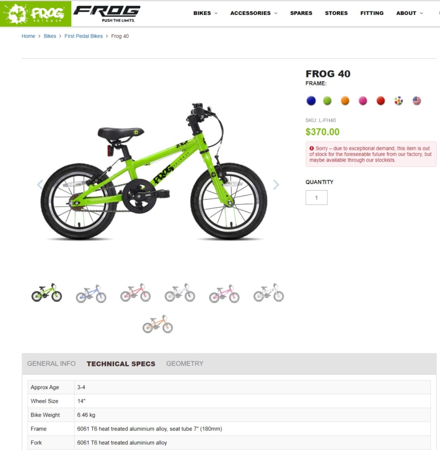 frogbike frog40 16inch